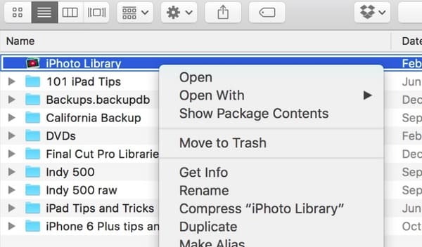 Delete iPhoto Library Photos