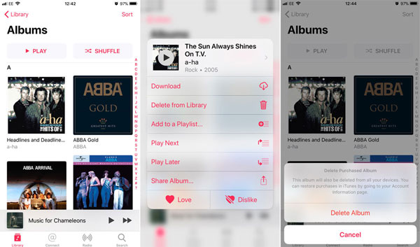 Muziek iPhone-albums verwijderen