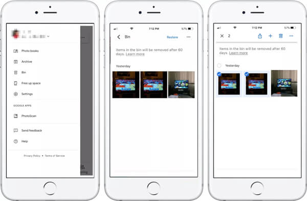 Supprimer des photos de google photos iPhone