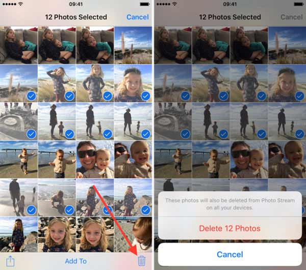 Supprimer des photos de iCloud sur l'appareil