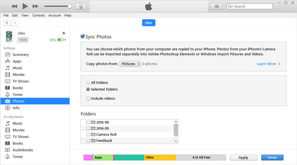 Supprimer la photo iTunes