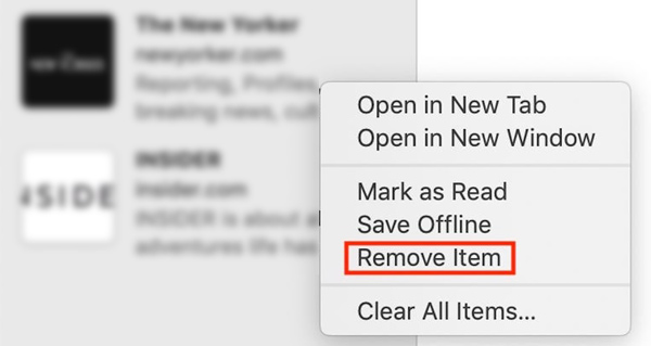 Delete Reading List on Mac