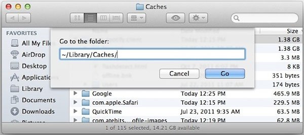 Delete Safari Cache