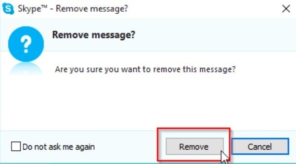 Удалить отдельное Skype сообщение