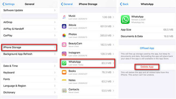 Delete WhatsApp from iPhone