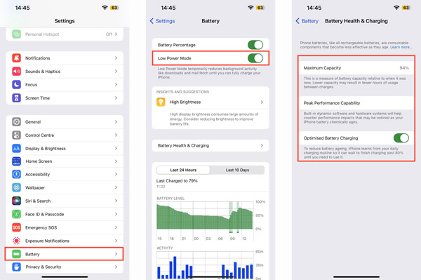 Deaktivieren Sie den Energiesparmodus auf dem iPhone