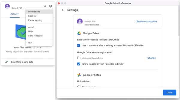 Déconnecter Google Drive