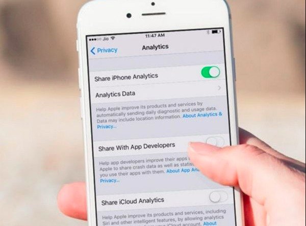 Ne küldjön iPhone Analytics szolgáltatást