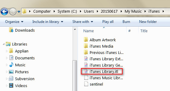 Versleep het huidige iTunes-bibliotheekbestand naar een andere plaats