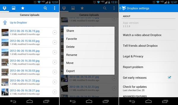 Dropbox voor Android