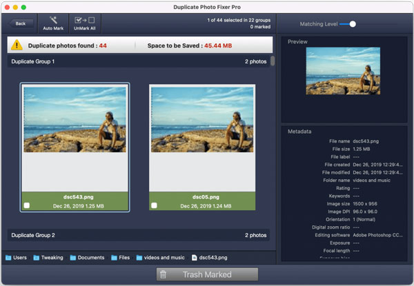 Photos en double fixes Pro