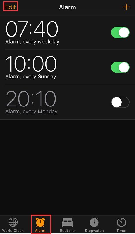 Upravit alarm