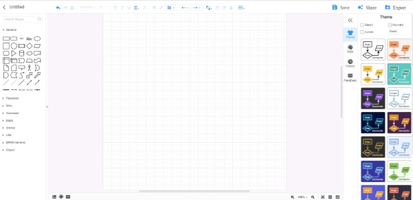 Rediger diagrammet og eksporter