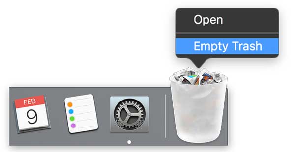 Tyhjennä Roskakori Mac