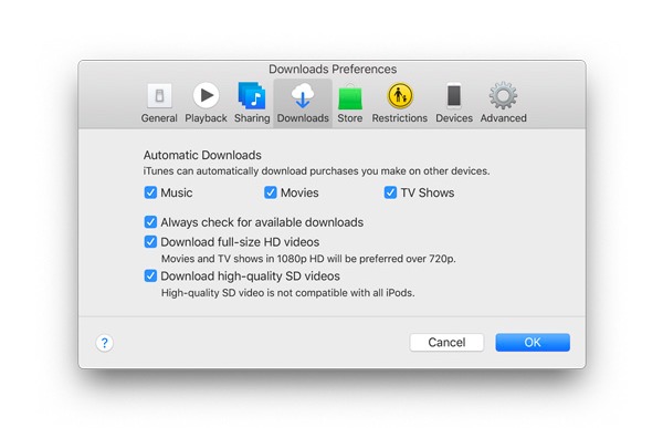 Schakel automatische downloads op Mac in