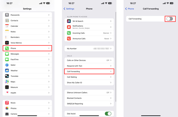 Enable Call Forwarding iPhone