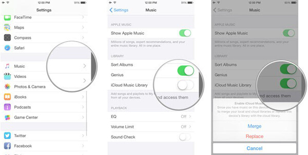 Ενεργοποιήστε το iCloud Music Library iPhone