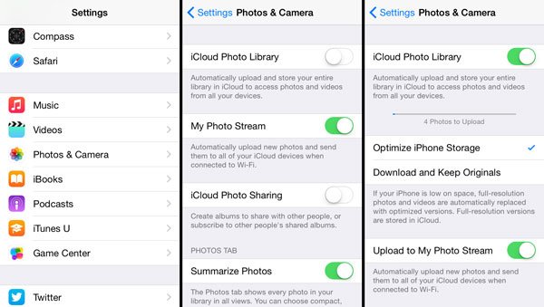 Habilitar iCloud Photo Library