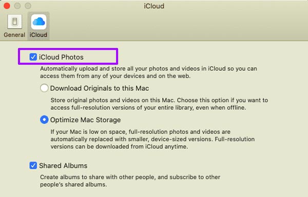 Engedélyezze az Icloud Photos Mac alkalmazást