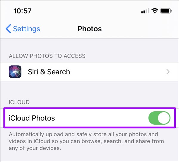 Włącz Zdjęcia ICloud na iPhone'ie