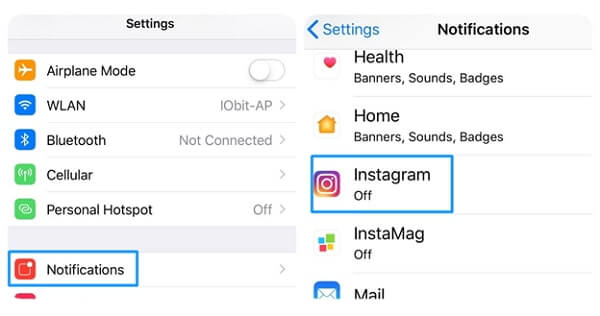 Activer la notification Instagram