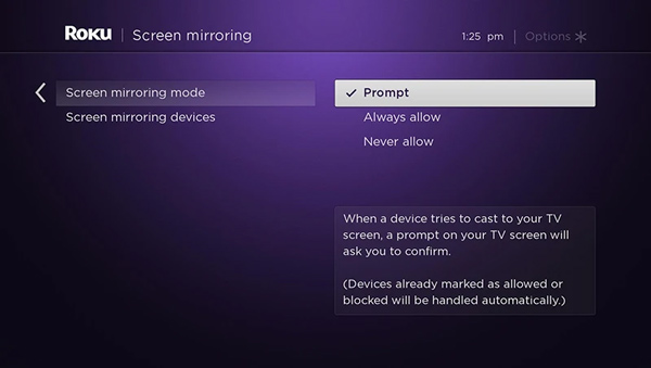 Enable Roku Screen Mirroring On TV