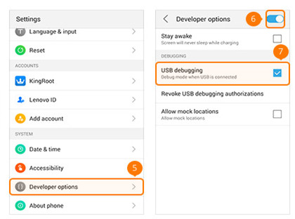 Enable USB Debug Mode Lenovo