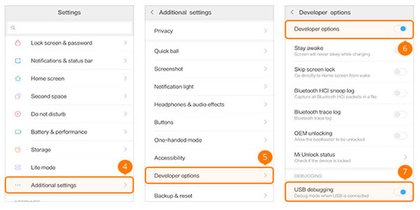 启用USB调试模式XIAOMI