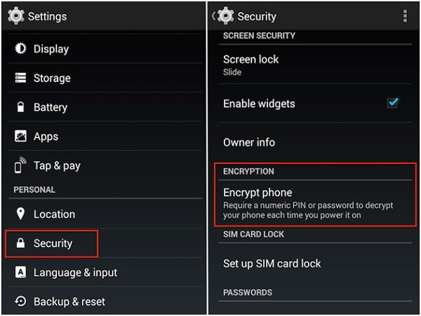 Encrypt Android