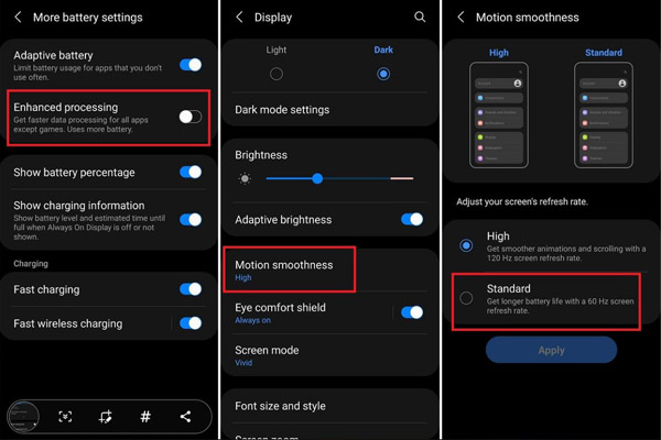 Enhance Battery Settings