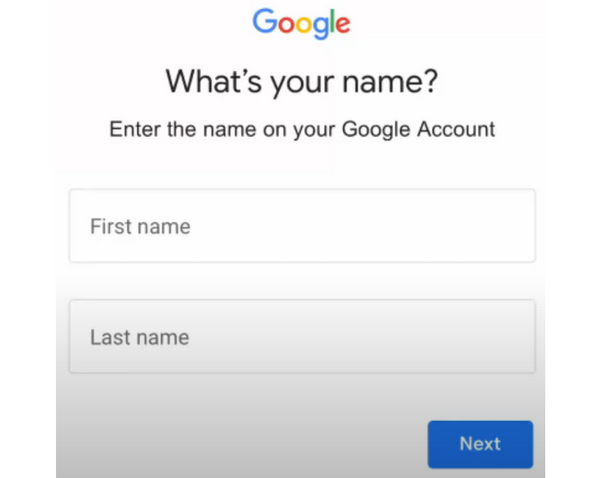 Uživatelské jméno účtu Google v angličtině