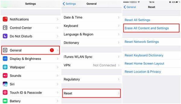 Borrar todo el contenido y la configuración en iPhone