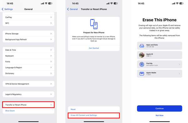 Effacer tous les paramètres de contenu sur iPhone