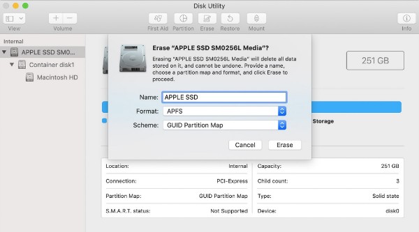 Törölje a Mac merevlemez-meghajtót a Disk Utility segítségével