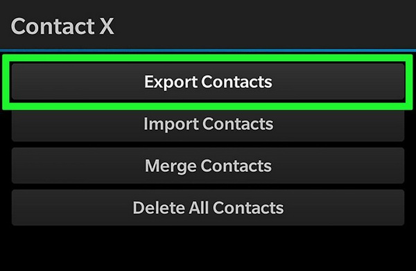 Eksporter Blackberry-kontakter