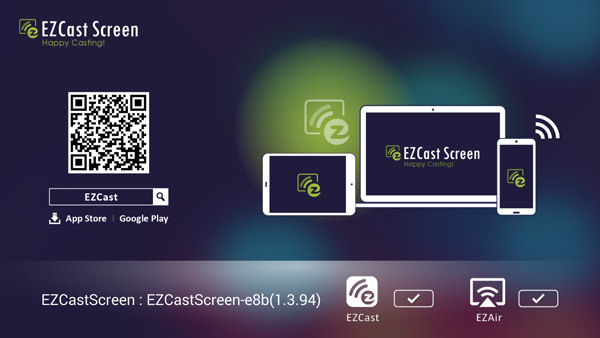Ezcast-Bildschirm