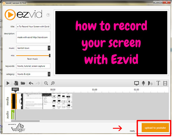 Ezvid Upload til YouTube