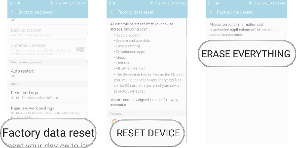 Reset di fabbrica Samsung