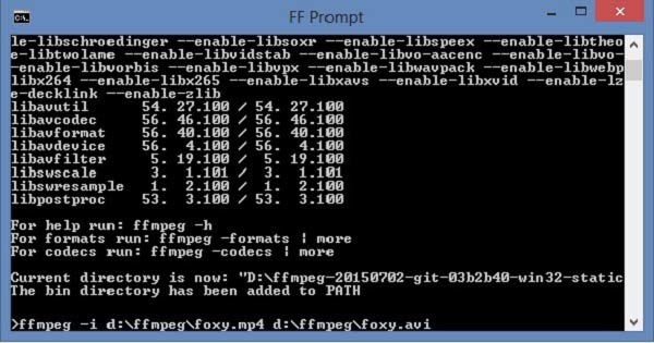 FFmpeg MOVからMP4