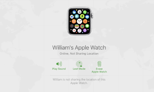 Trouver Apple Watch sur le site Web Icloud