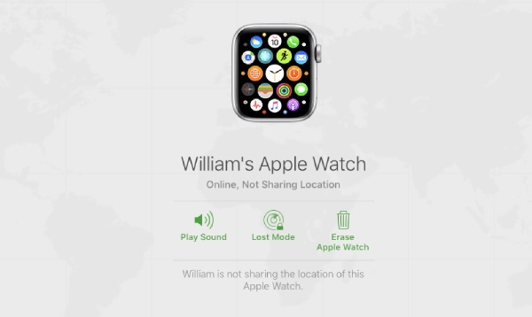 Najděte Apple Watch na webu Icloud