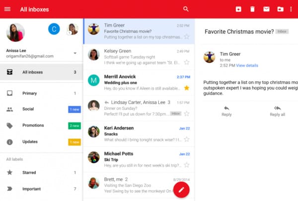 Rechercher des courriels archivés dans Gmail sur Android