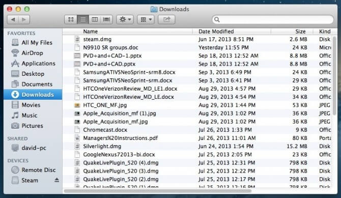 Find downloads Mac