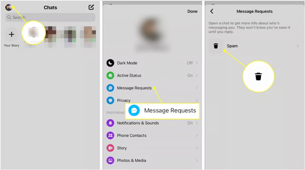Найти скрытые сообщения в Messenger iPhone