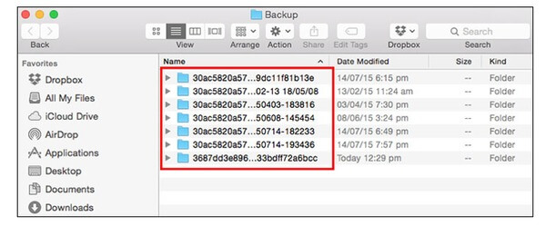 Visualizza le categorie di backup di iTunes su Mac