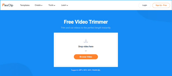 FlexClip gratis online video trimmer