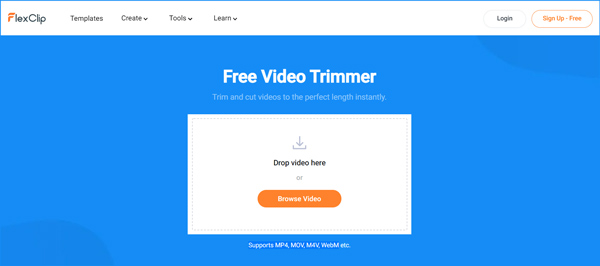 Trimmer video online gratuito FlexClip