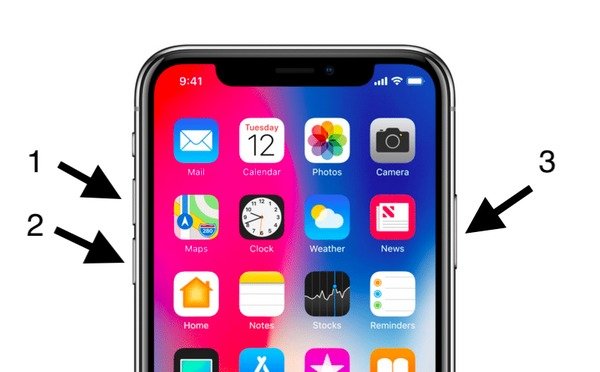erő újraindítása iphone x
