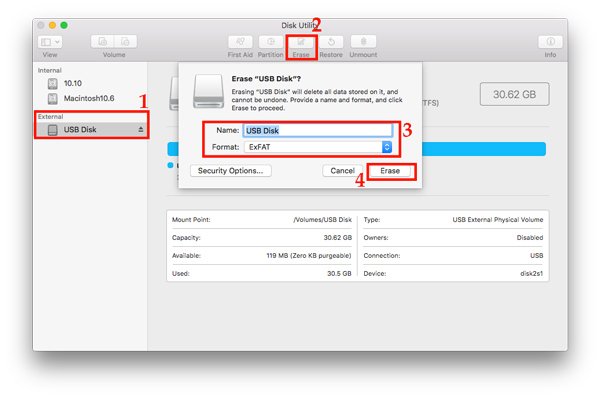 Formater ntfs-stasjon