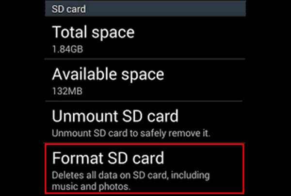 Formater une carte SD